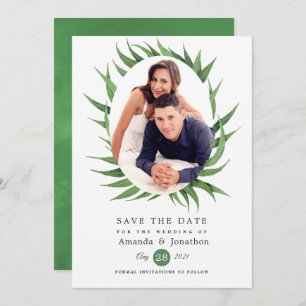 Woodland Forest Greenery Wedding Save The Date
