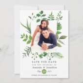 Woodland Forest Greenery Wedding Save The Date (Voorkant)