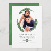 Woodland Forest Greenery Wedding Save The Date (Voorkant / Achterkant)