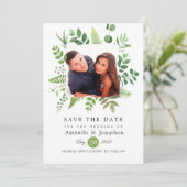 Woodland Forest Greenery Wedding Save The Date (Staand voorkant)