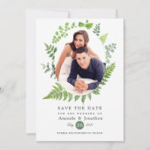 Woodland Forest Greenery Wedding Save The Date (Voorkant)