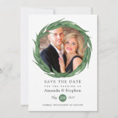 Woodland Forest Greenery Wedding Save The Date (Voorkant)