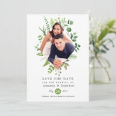 Woodland Forest Greenery Wedding Save The Date (Staand voorkant)