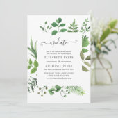 Woodland Forest groen bruiloft update Kaart (Staand voorkant)