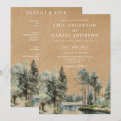 Woodland Forest Lake Rustic alles in één Kaart (Voorkant / Achterkant)