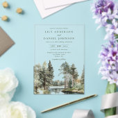 Woodland Forest Lake Wedding Acrylic Invitation (Insitu (Mariage))