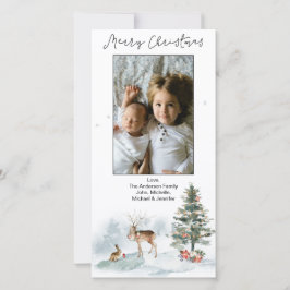Woodland Forest Merry kerst Feestdagenkaart