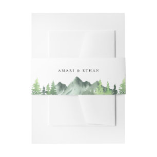 Woodland Forest Mountain bruiloft Uitnodigingen Wikkel