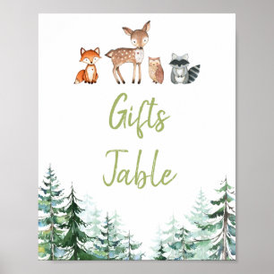 Woodland Forest Oh Boy Baby shower Geschenken Tafe Poster