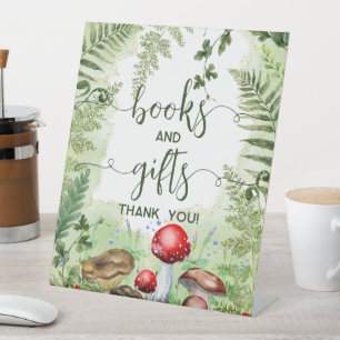 Woodland Forest Paddestoelen Varens Script Books G Reclamebord Met Voetstuk