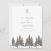 Woodland Forest Pine Tree | Rustic Casual Wedding Kaart (Voorkant)