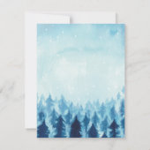 Woodland, Forest, Pine Trees Blue Rehearsal Dinner Kaart (Achterkant)