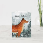 Woodland Forest Red Fox Bonne carte de vacances (Devant)