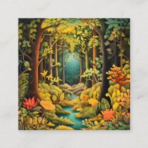 Woodland Forest Scene Paper Cut Diorama Informatiekaartje