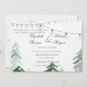 Woodland Forest String Light Wedding Kaart (Voorkant)