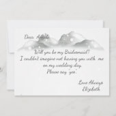 Woodland, Forest String Lights, Bridesmaid Kaart (Achterkant)