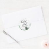 Woodland, Forest String Lights Dank je huwelijk Ronde Sticker (Envelop)