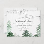 Woodland, Forest String Lights, Rehearsal Dinner Kaart (Voorkant / Achterkant)