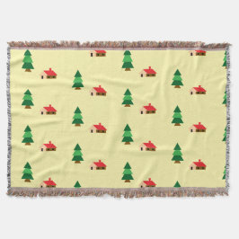 Woodland Forest Tree Pattern – Gezellig Natuur ont Deken