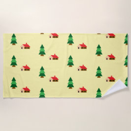 Woodland Forest Tree Pattern – Gezellig Natuur ont Strandlaken