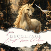  Woodland Forest Unicorn Decoupage Crafts. Tissuepapier