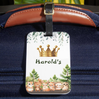 Woodland Forest Vrienden Baby Jongen Bagagelabel