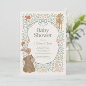 Woodland Forest Waterverf Animals Boy Baby shower Kaart (Staand voorkant)