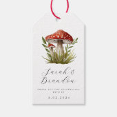 Woodland forest Waterverf Mushroom Dank u Cadeaulabel (Voorkant)