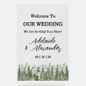 Woodland Forest Wedding Green Acryl Bord (Voorkant)