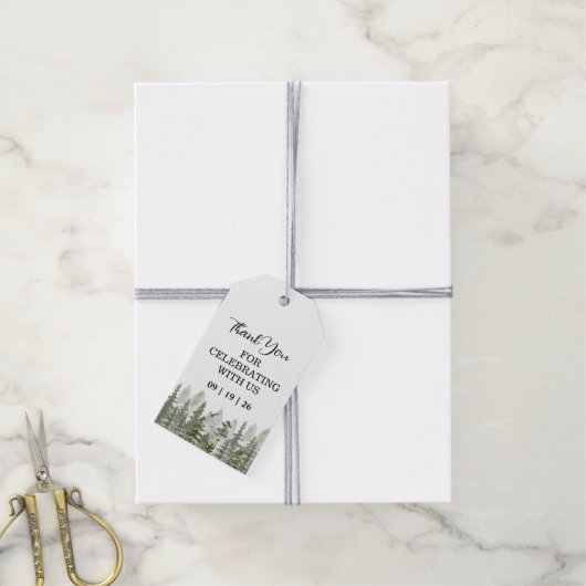 Woodland Forest Wedding Green Cadeaulabel (Met Touw)