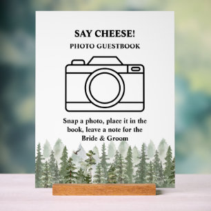 Woodland Forest Wedding Green Photo Booth Acryl Bord