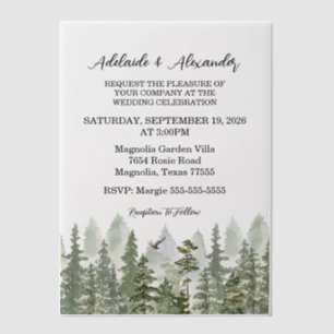Woodland Forest Wedding Green Vellum Uitnodigingen
