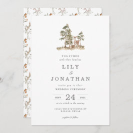 Woodland Forest Wedding Invitation Kaart