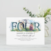 Woodland Four - 4th Birthday Invitation (Debout devant)
