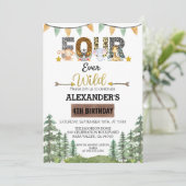 Woodland Four Ever Wild Verjaardag Kaart (Staand voorkant)