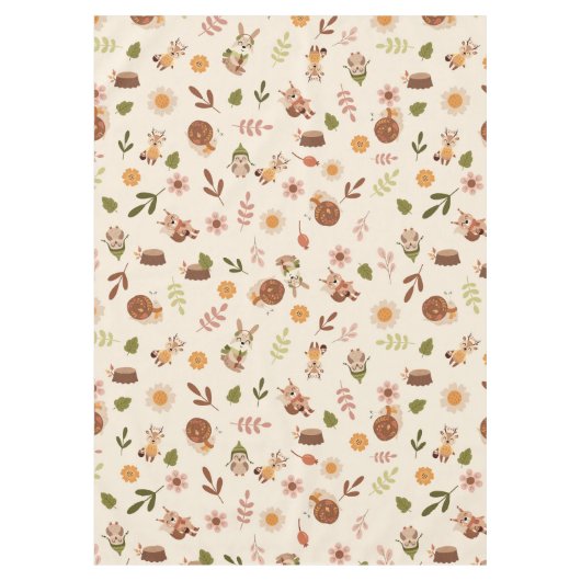 Woodland Fox Automne Thème Nappe Neutre (Devant)