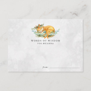 Woodland Fox Baby shower Advice Kaarten