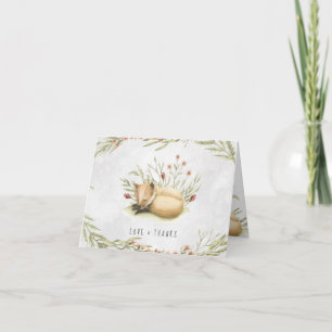 Woodland Fox   Baby shower bos Hartelijk dank Bedankkaart