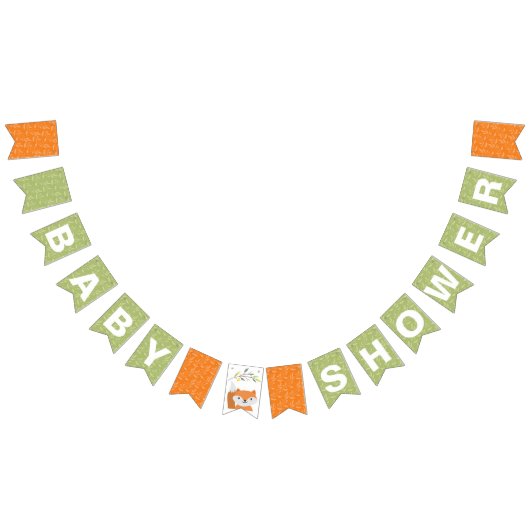 Woodland Fox Baby shower Bunting Flags Vlaggetjes (Alle)