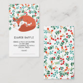 Woodland Fox Baby shower Diaper Raffle Ticket Informatiekaartje (Voorkant / Achterkant)