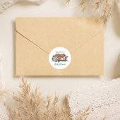 Woodland Fox Baby shower Envelope Ronde Sticker
