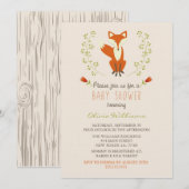 Woodland Fox Baby Shower Invitaties Kaart (Voorkant / Achterkant)
