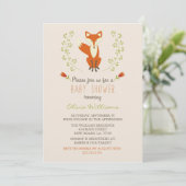 Woodland Fox Baby Shower Invitaties Kaart (Staand voorkant)