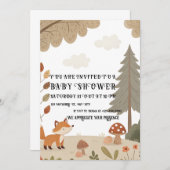 Woodland Fox Baby Shower Invitation (Devant / Derrière)