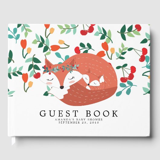Woodland Fox Baby shower Livre d'invité (Recto)