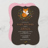 Woodland Fox Baby shower Uitnodiging (Voorkant / Achterkant)