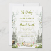 Woodland Fox Baby Shower Uitnodigingen - Forest Th (Voorkant)