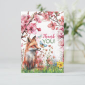 Woodland Fox bedankjes Bedankkaart (Staand voorkant)