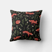 Woodland Fox Botanical Pattern Kussen (Achterkant)