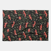 Woodland Fox Botanical Pattern Theedoek (Horizontaal)